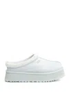 Ugg Tazz Braid-edge Suede Flatform Mules In Grey
