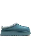 Ugg 44mm Tazz Shearling Platform Loafers In Blue