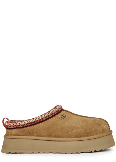 Ugg Tazz Suede Platform Mules In Tan