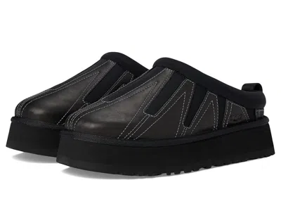 Ugg Tazz Sunwave 1169771-blk Womens Us 7 Black Leather Platform Slippers Zpo3712