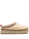 Ugg Tazz Fleece Platform Mules In Neutrals