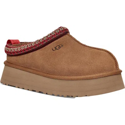 Ugg Tazz Womens Embroidered Slip On Slide Slippers In Chestnut