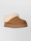 Ugg Tazzelle Suede Platform Boots With Fur Trim In Brown