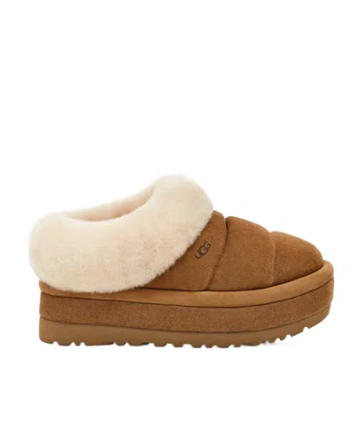 Ugg Chestnut Suede Slides Faux Fur In Multi