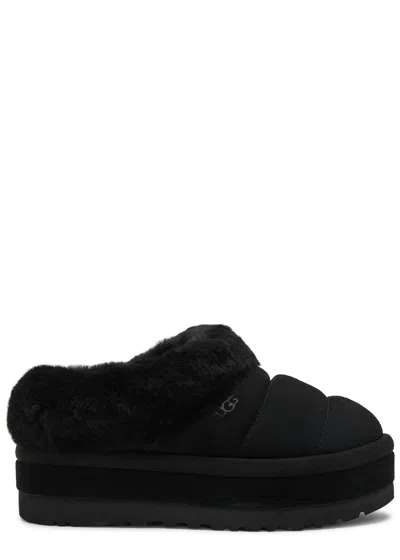 Ugg Tazzlita Suede Flatform Mules In Black