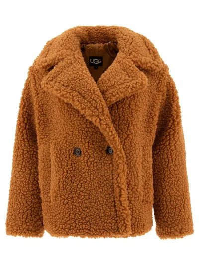 Ugg Teddy Gertrude Coats In Brown