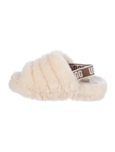Pre-owned Ugg Terry Cloth Slides In Neutrals