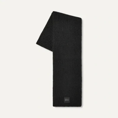 Ugg Thick Ribbed Knit Scarf In Black