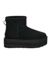 Ugg Classic Mini Platform Womens Suede Ankle Boots In Black