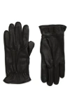 Ugg Men's 3 Point Leather Suede Gloves In Black