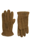 Ugg ® Three-point Leather Tech Gloves In Chocolate