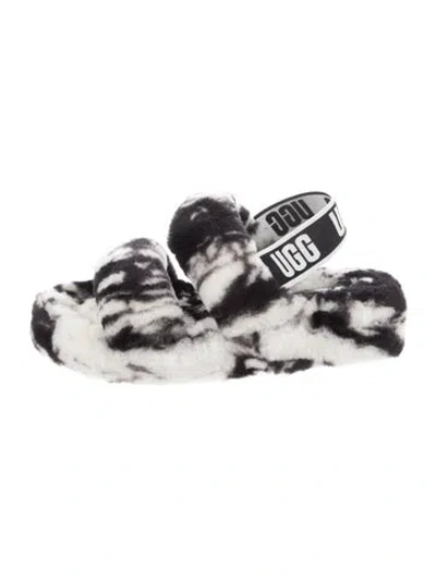 Pre-owned Ugg Tie-dye Print Slides In Multicolor