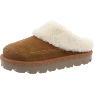 Ugg Tizzey Womens Suede Faux Fur Lined Scuff Slippers In Pink