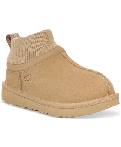 Ugg Toddler Classic Ultra Stretch Cuff Booties In Mustard Seed