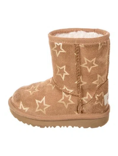 Pre-owned Ugg Babies' Toddler Girls' Classic Ii Iridescent Stars Boots In Brown