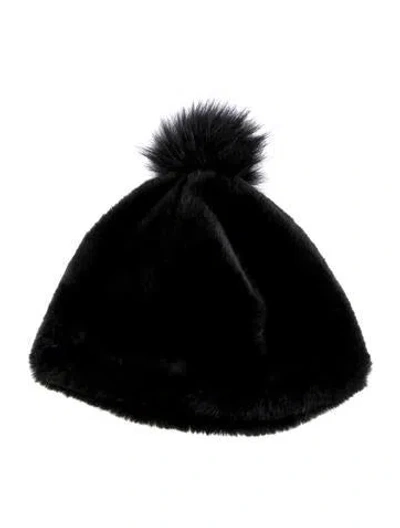 Pre-owned Ugg Babies' Toddler Girls' Faux Fur Beanie In Black