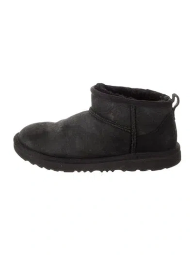 Pre-owned Ugg Babies' Toddler Girls Suede Ankle Boots In Black