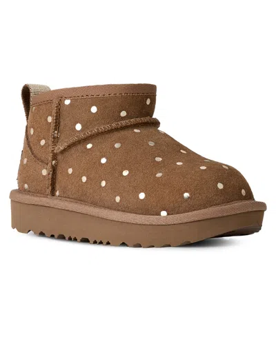 Ugg Babies' Toddler Kids Classic Ultra Mini Shiny Dots Zipper Booties In Brown