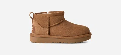 Ugg ® Toddlers' Classic Ultra Mini Sheepskin Classic Boots In Chestnut In Blue