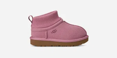 Ugg ® Toddlers' Classic Ultra Stretch Cuff Suede/textile/recycled Materials Classic Boots In Dusty Orchi In Pink