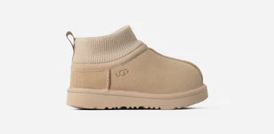 Ugg ® Toddlers' Classic Ultra Stretch Cuff Suede/textile/recycled Materials Classic Boots In Mustard See In Brown