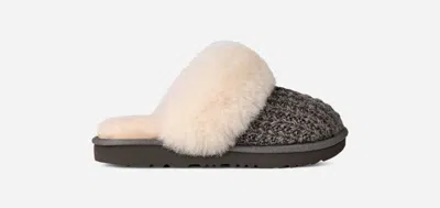 Ugg ® Toddlers' Cozy Ii Knit Sheepskin Slippers In Charcoal In Gray