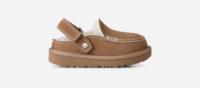 Ugg ® Toddlers' Goldenstar Evelina Clog Sheepskin Shoes In Chestnut