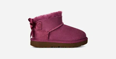 Ugg ® Toddlers' Ultra Mini Bailey Bow Sheepskin Classic Boots In Dark Winterberry