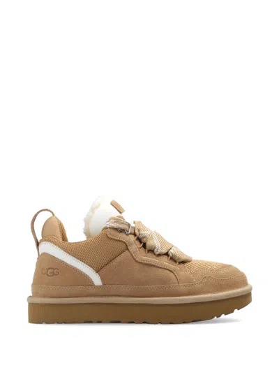 Ugg Sand Lowmel Suede Fabric Sneakers In Brown