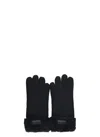 Ugg Black Shearling Gloves With Turn-up Brim In Multi