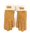 Ugg Turn Cuff Water Repellent Shearling Gloves In Light Brown