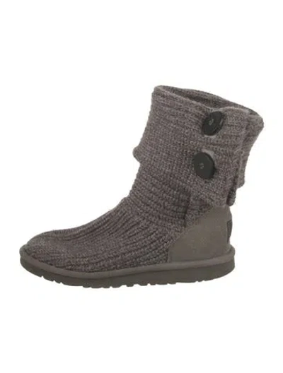 Pre-owned Ugg Tweed Pattern Boots In Gray