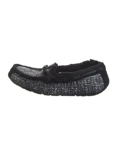 Pre-owned Ugg Tweed Patterned Moccasins In Blue