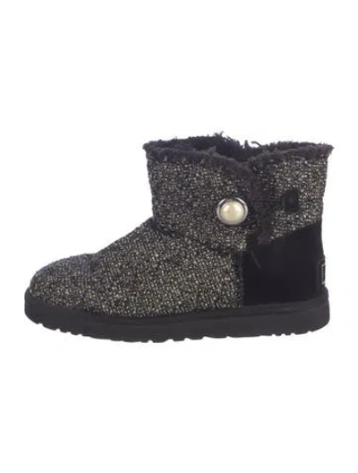 Pre-owned Ugg Tweed Tweed Pattern Boots In Black