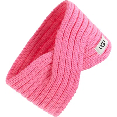 Ugg ® Twist Cable Knit Head Wrap In Pink