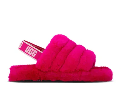 Ugg Fluff Yeah Slide Kids 'rock Rose' In Pink