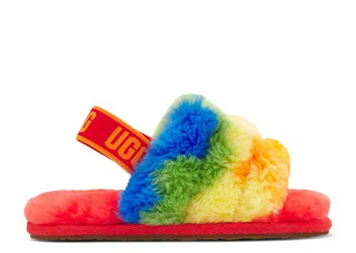 Ugg Babies'   Fluff Yeah Slide Toddler 'cali Collage - Rainbow Stripes' In Multi