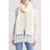 Ugg ®  Fringe Trim Knit Scarf In Ivory