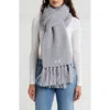 Ugg ®  Fringe Trim Knit Scarf In Light Grey