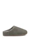 Ugg Grey Suede Slippers With Shearling Interior In Gray