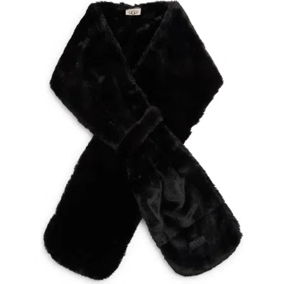 Ugg ®  Leopard Print Faux Fur Scarf In Black
