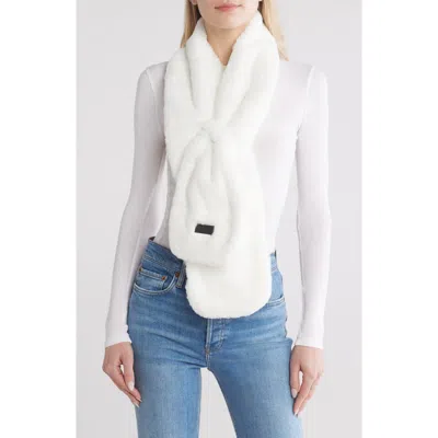 Ugg ®  Leopard Print Faux Fur Scarf In White