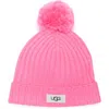 Ugg Kids' ®  Ribbed Wool Blend Pompom Beanie In Pink