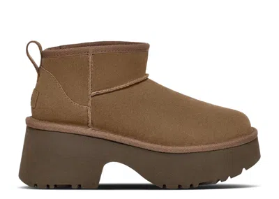Ugg Wmns Classic Ultra Mini New Heights Boot 'hickory' In Brown