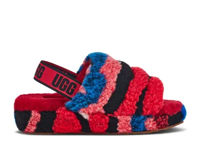 Ugg Wmns Fluff Yeah Slide 'cali Collage - Red'