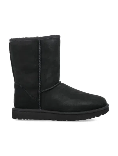 Ugg Classic Mini Short Ii Suede Boots For Women In Black