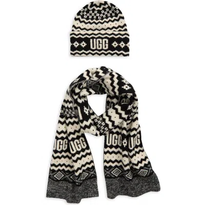 Ugg ® Isle Beanie & Scarf Set In Black Multi