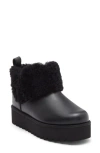 Ugg ® Ultra Mini Alina Curled Genuine Shearling Platform Boot In Black