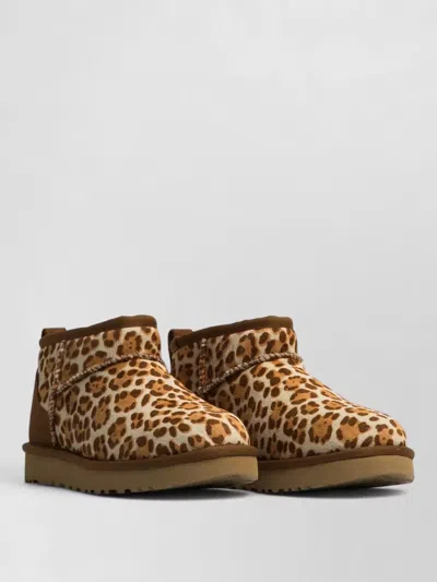 Ugg Ultra Mini Animal Print Flat Boots In Multi