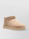 Ugg Classic Ultra Mini Low Heels Ankle Boots In Beige Suede In Neutrals